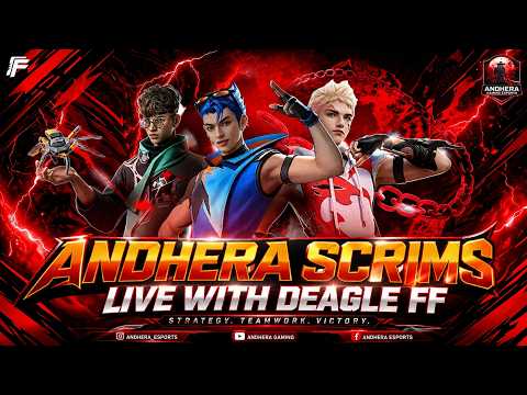 🔴LIVE FREE FIRE ESPORTS 3 PM MEGA LOBBY PRESENTED BY-ANDHERA PAID SCRIMS🔥🏆|CASTED BY-DEAGLE FF