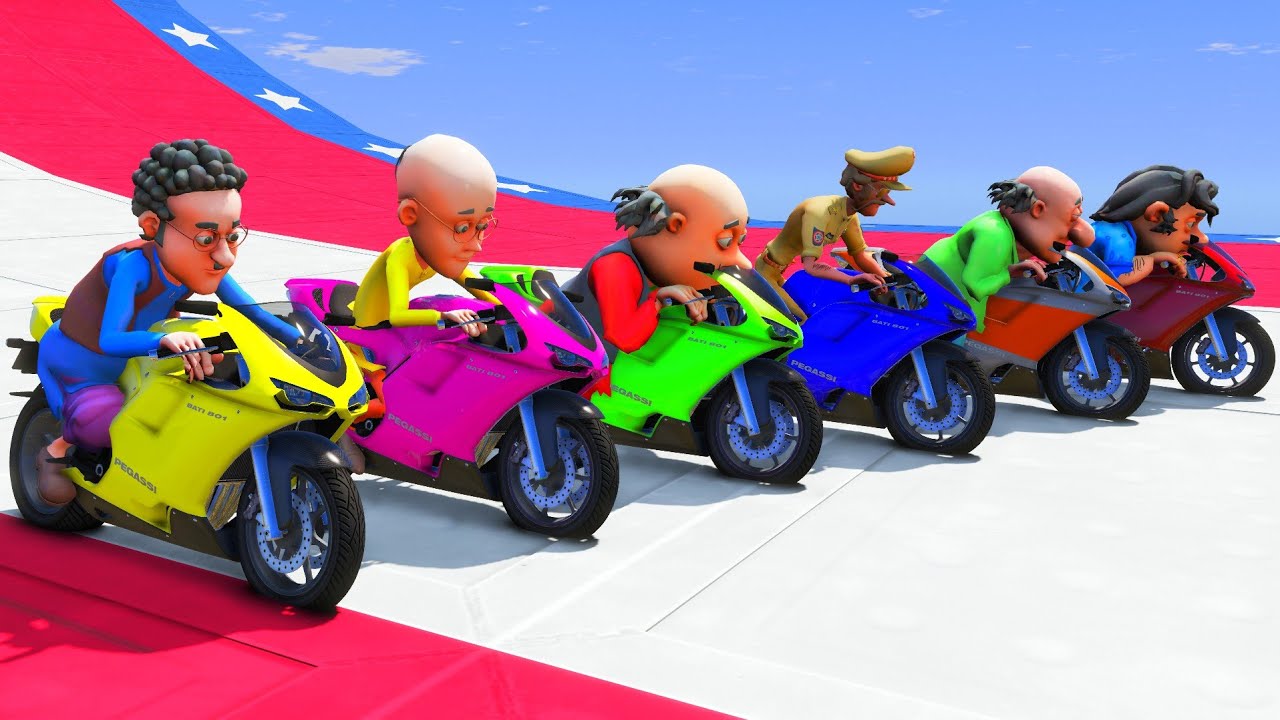MOTU PATLU AND JOHN THE DON TRIED THE IMPOSSIBLE ZIGZAG CURVY ROAD PARKOUR CHALLENGE GTA 5