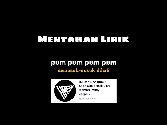 Mentahan Lirik DJ Dee Dee Dum X Sakit Hatiku class=