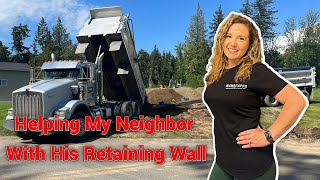 Helping My Neighbor Finish His Retaining Wall. Can I fit 14 loads in his yard in one day?