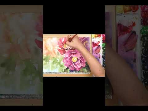 [ #<strong>Shorts</strong> <strong>Flower</strong> Watercolor ] Peony. NAMIL ART  #howtodrawwatercolor