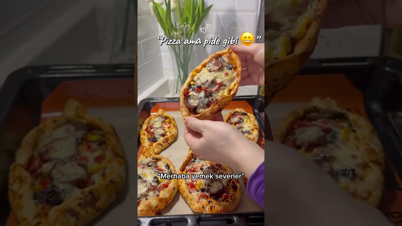 Pide Şeklinde Pizza Yaptım 🍕 | Çok Pratik! | Yemek Sevdam Pide Şeklinde Pizza Yaptım 🍕 | Çok Pratik! | Yemek Sevdam