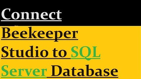 Connect Beekeeper Studio to SQL Server Database