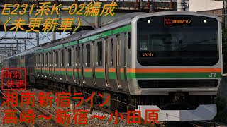 【バイノーラル録音】湘南新宿ライン4825Y E231系K-02編成モハE230-3543〈未更新車〉高崎～新宿 区間走行音