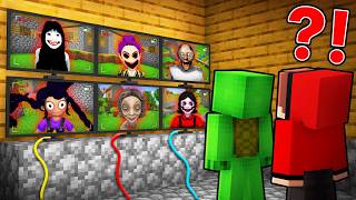 JJ and Mikey Watching for HORROR LADIES on CAMERAS in Minecraft! - Maizen