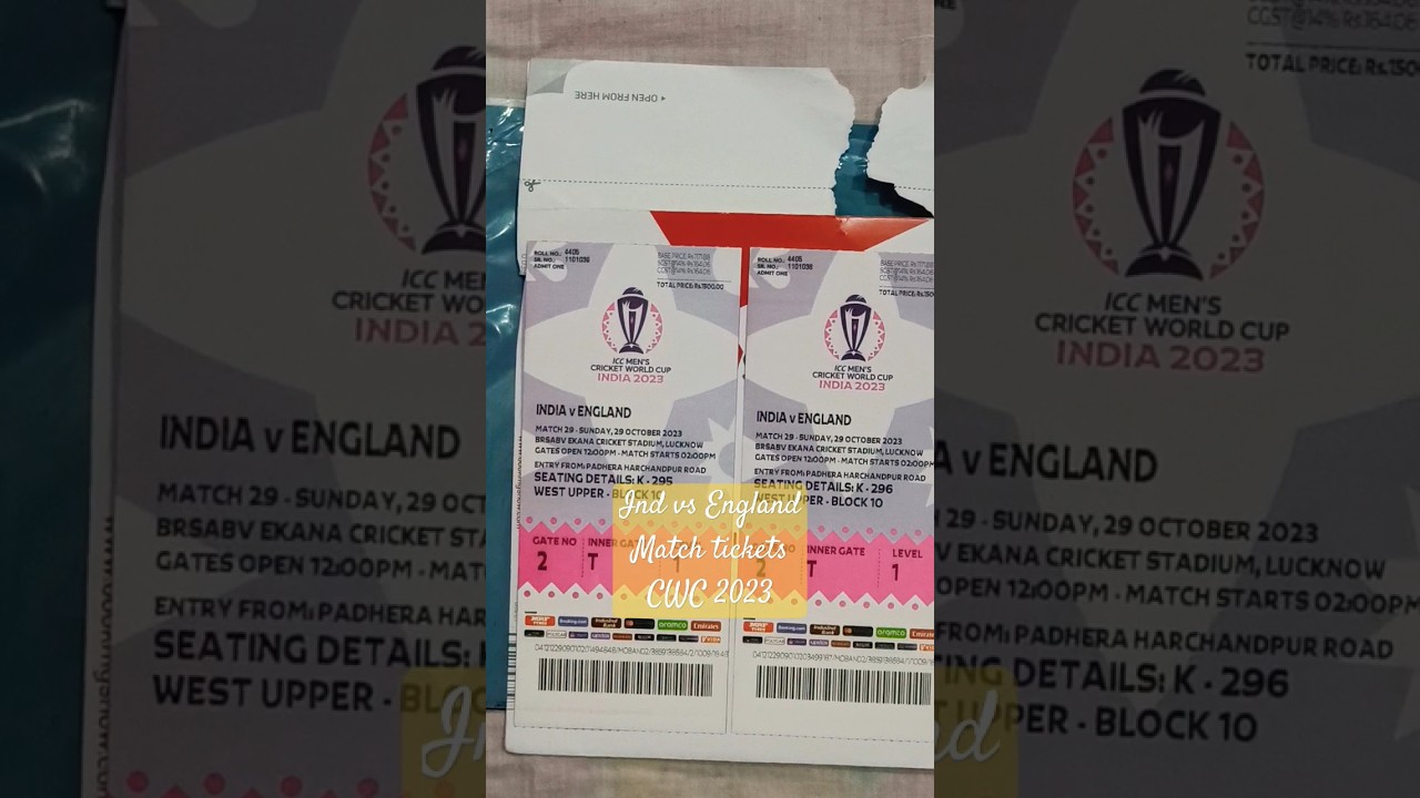 The Ultimate Showdown: India vs England CWC 2023 Ticket Details! 