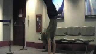 Hand Balancing in an Airport