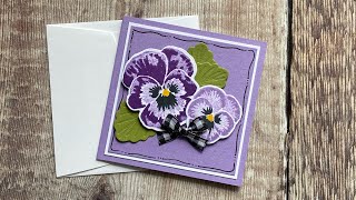 Stampin up Pansy Patch 3x3 mini card