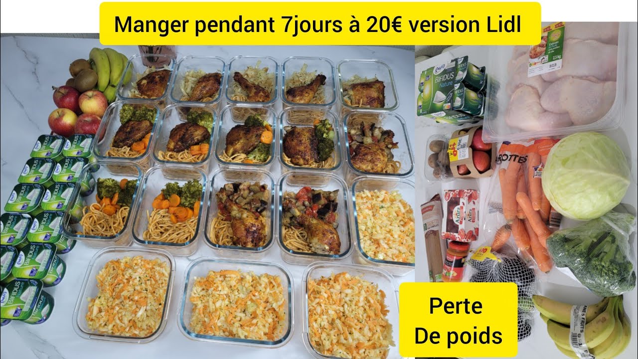 Meal prep sain et petit budget/ Une semaine de repas et desserts à 20€ version Lidl #Batch-cooking 