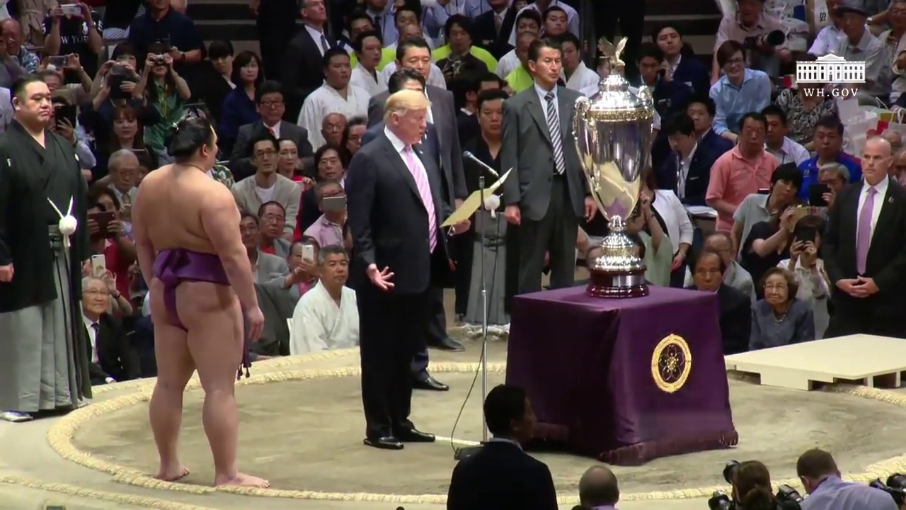 white house has fallen President Trump Attends the Sumo Wrestling Cultural Program