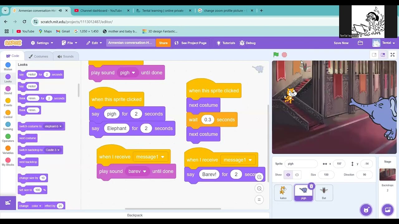 Making a Scratch Project to Teach Some Armenian Words