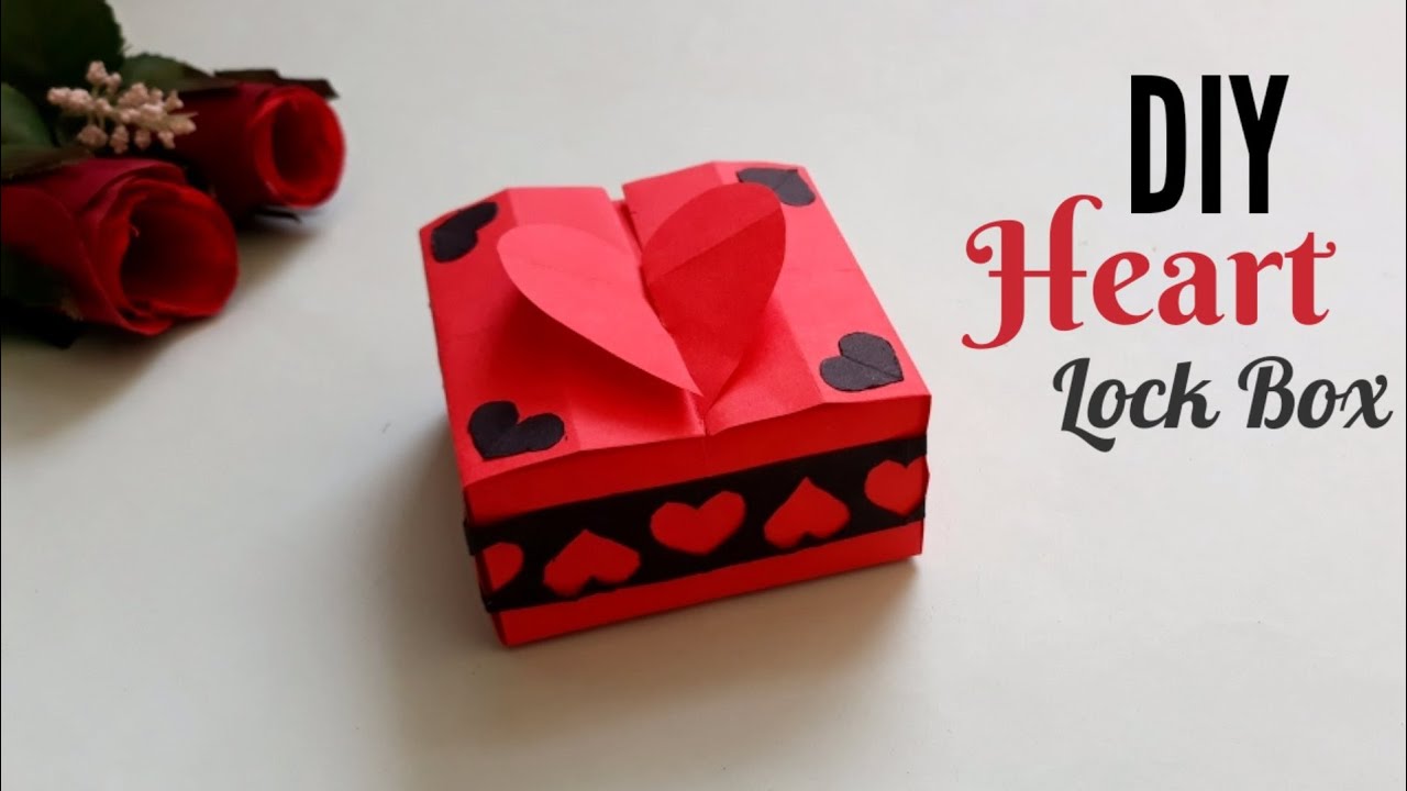 DIY Heart box with two locks (NO templates!) Gift wrapping ideas