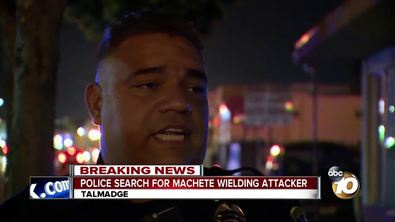Police search for machete wielding attacker - YouTube