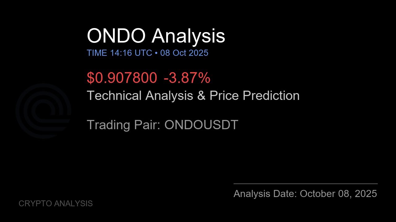 ONDO (ONDOUSDT) Technical Analysis - Price Prediction & Buy or Sell October 08, 2025