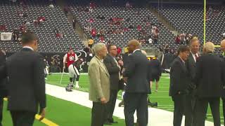 JJ Watt on crutches.