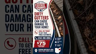 Dirty Gutters Can Cost You Thousands! | Gutter Cleaning Starting at $75 🏠🍂 #ravenna #ohio #kentohio