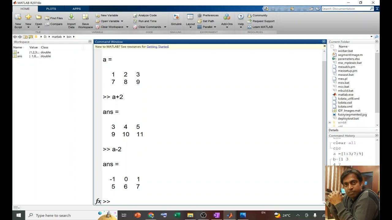 Lec25: MATLAB: Scalar operation on vectors and matrix - YouTube