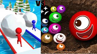 SNOW RACE vs HUNGRY BALLS - MAX LEVEL Gameplay Walkthrough Android, ios NEW UPDATE Ep 1 screenshot 4