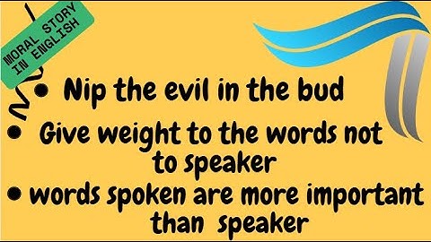 Moral Story in English | Nip the evil in the bud @Study Corner #education #exam