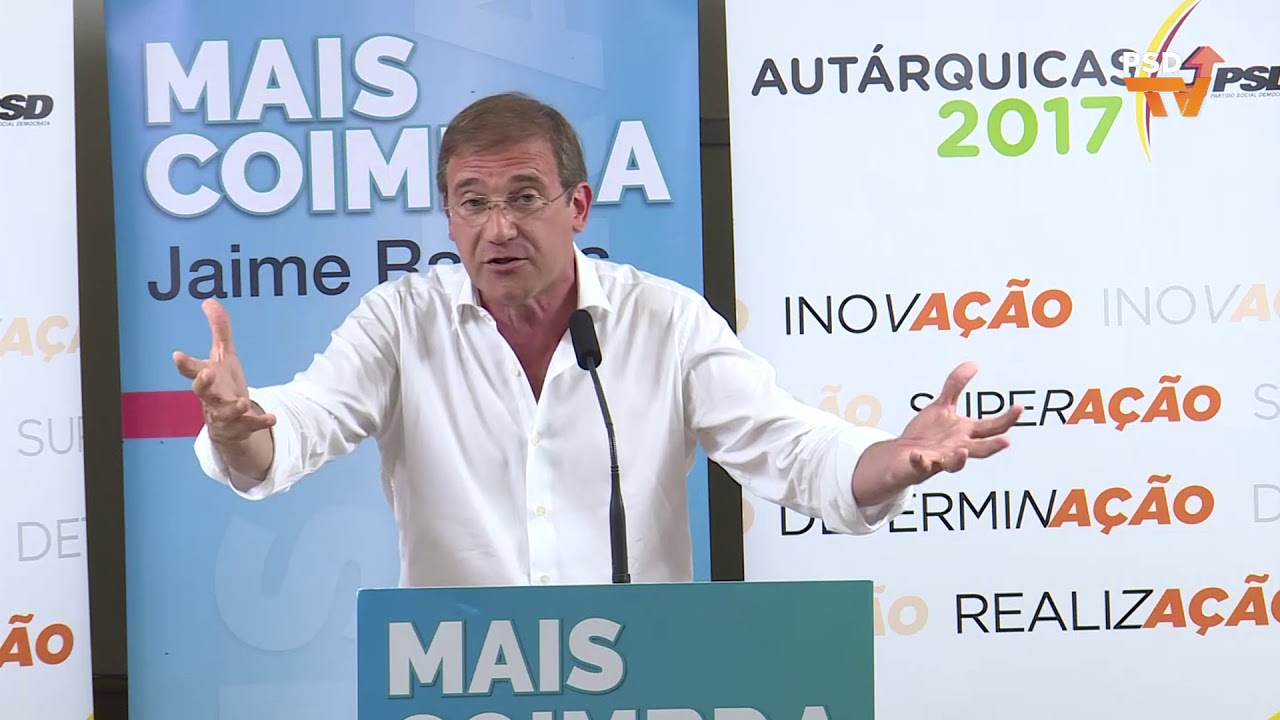 Autárquicas 2017: Intervenção de Pedro Passos Coelho em Coimbra