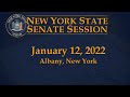 New York State Senate Session - 01/12/22