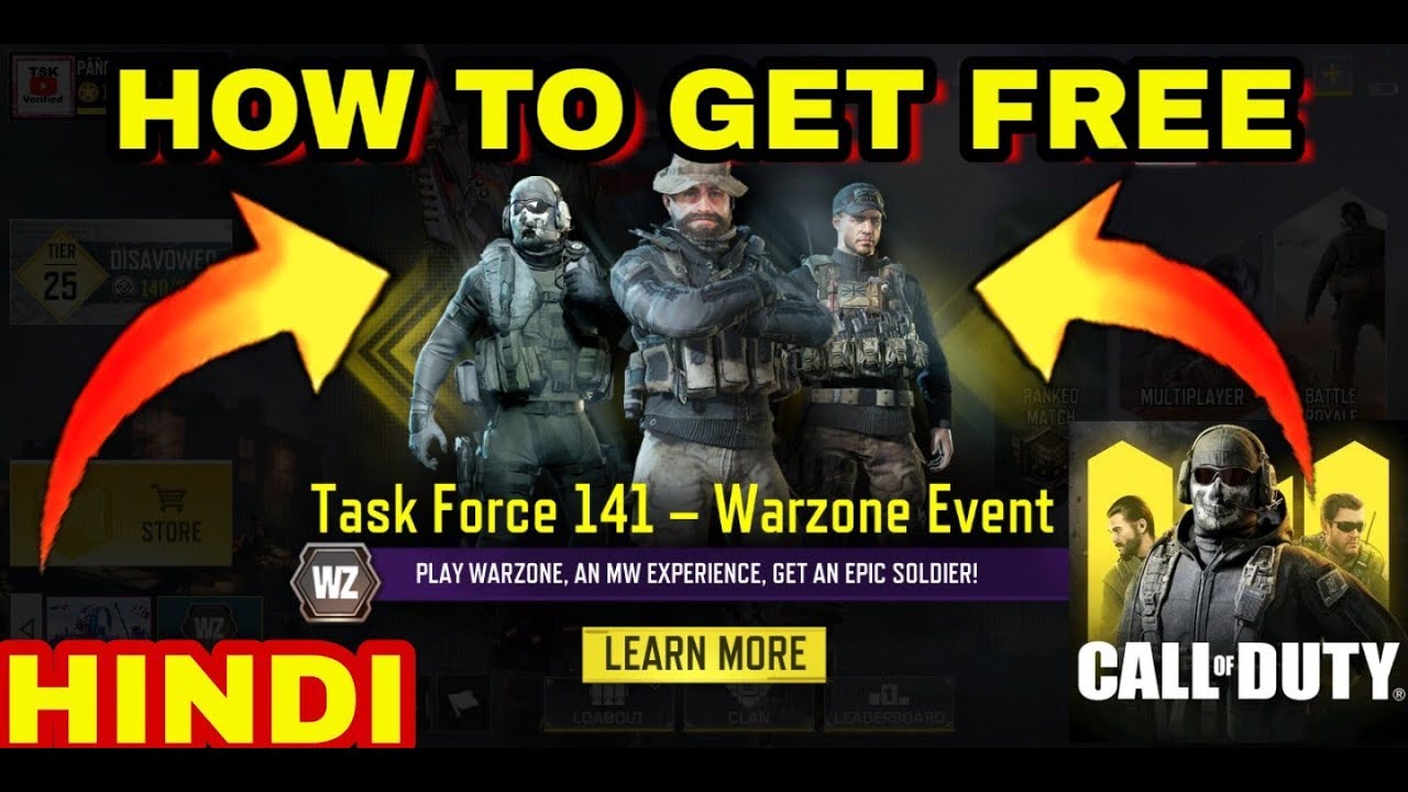 HOW TO GET FREE CALL OF DUTY MOBILE TASK FORCE 141 - YouTube