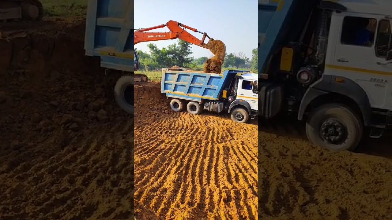Nirman Karya Mitti Khudai mein karyarat Tata dumper poclain