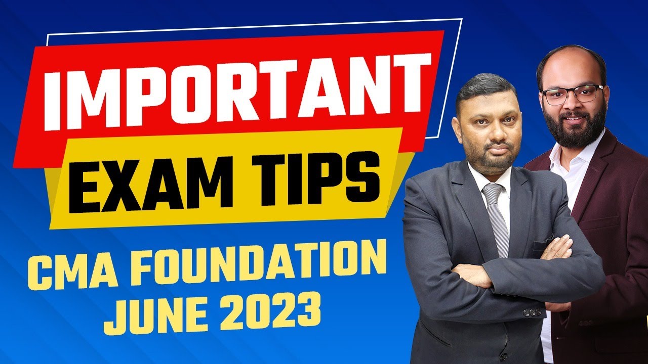 Important Exam Tips For CMA Foundation June 2023 Students #shorts - YouTube