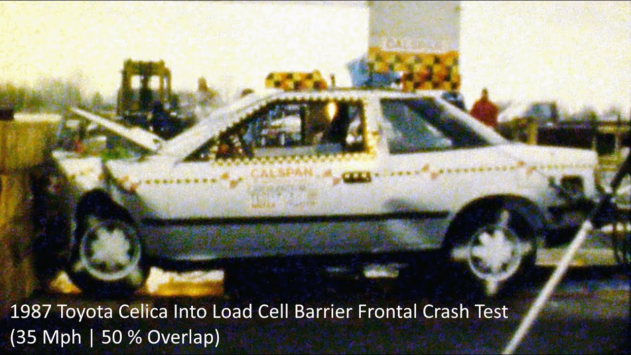 1987 Toyota Celica Coupe Into Load Cell Barrier Frontal Crash Test