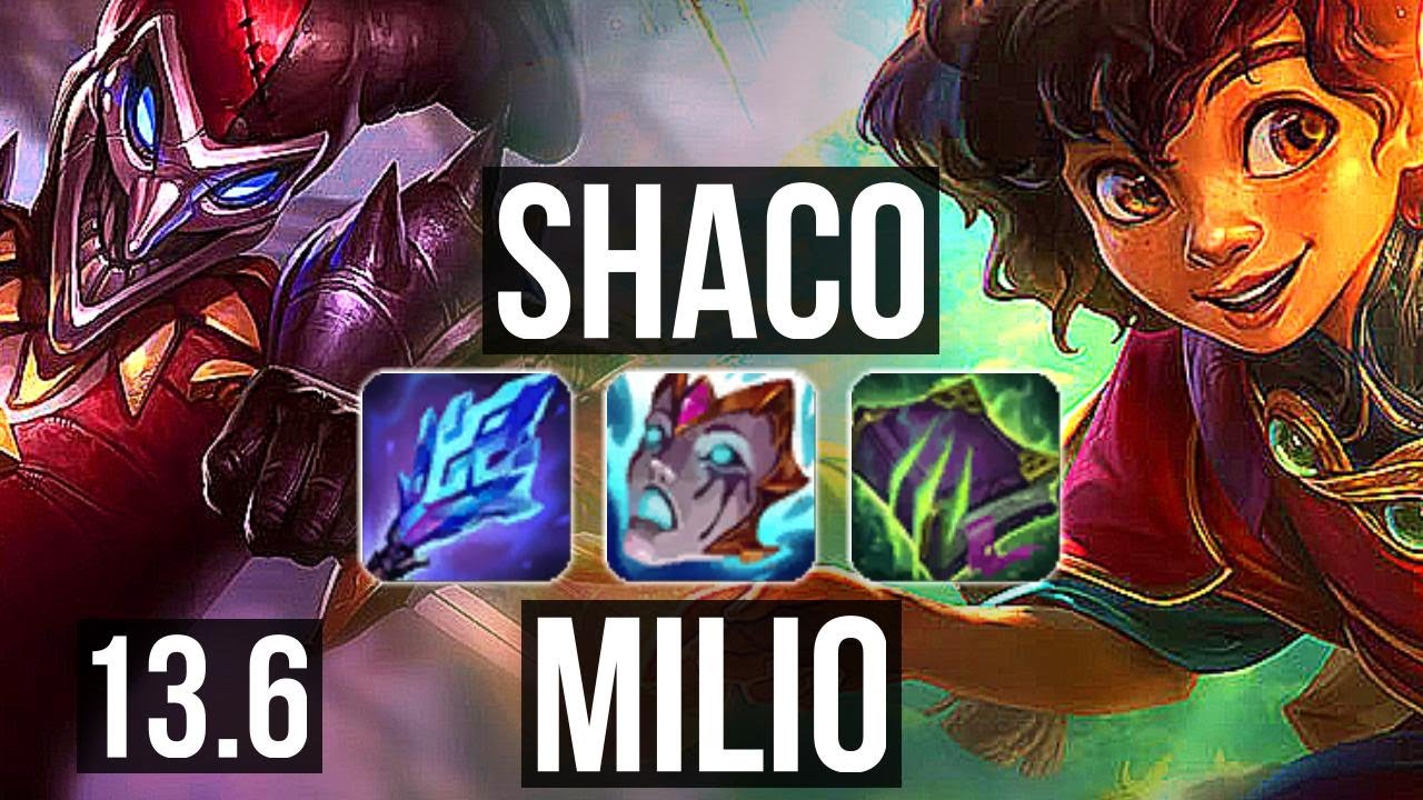 SHACO & Caitlyn vs MILIO & Kai'Sa (SUP) | Rank 7 Shaco | TR Grandmaster | 13.6
