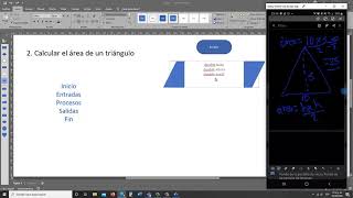 Diagrama de flujo de área de un triángulo