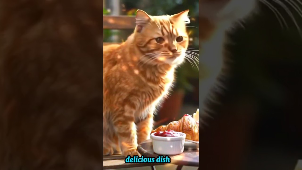 Using Ai Studio google - FREE 100% - a small orange cat sat on a wooden chair. #ai #shorts #short