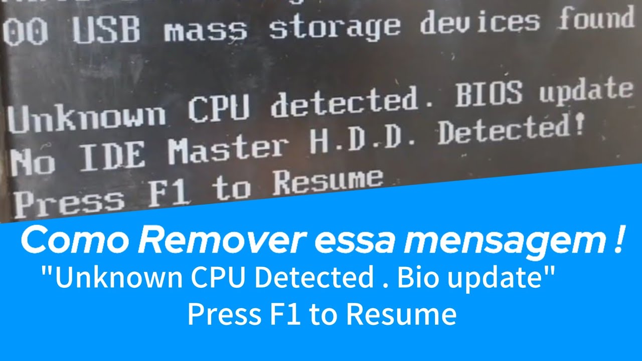 Problematic Cpu Detected Como Resolver 'Unknown CPU Detected' Sem Atualizar a BIOS (RESOLVIDO ...