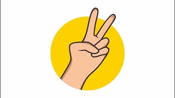 drawing simple cartoon using corel draw x7 | Peace sign hand