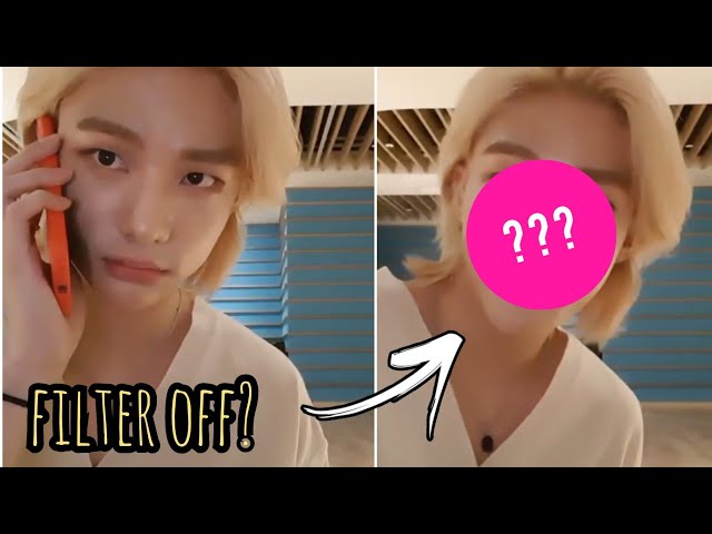 When hyunjin turns off vlive filter.... | Hyunjin | Stray Kids class=