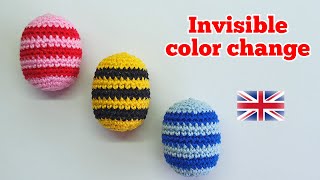 Invisible color change in crochet in rounds