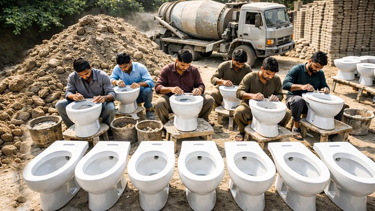 Amazing Process of Making Toilet bowl In pakistan || How Commodes Made