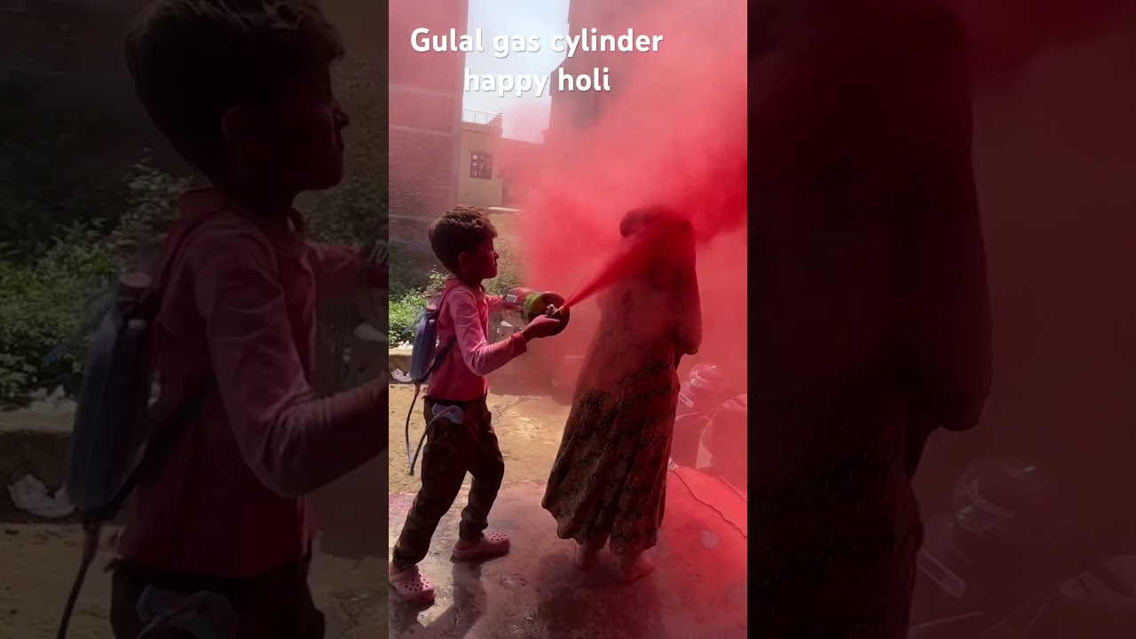Gulal gas cylinder happy holi 