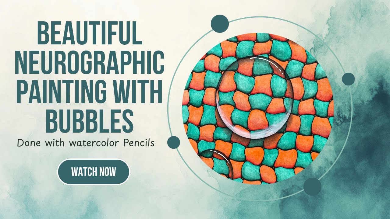 Relaxing with Watercolor: Stunning Neurographic Abstract with Bubble Art