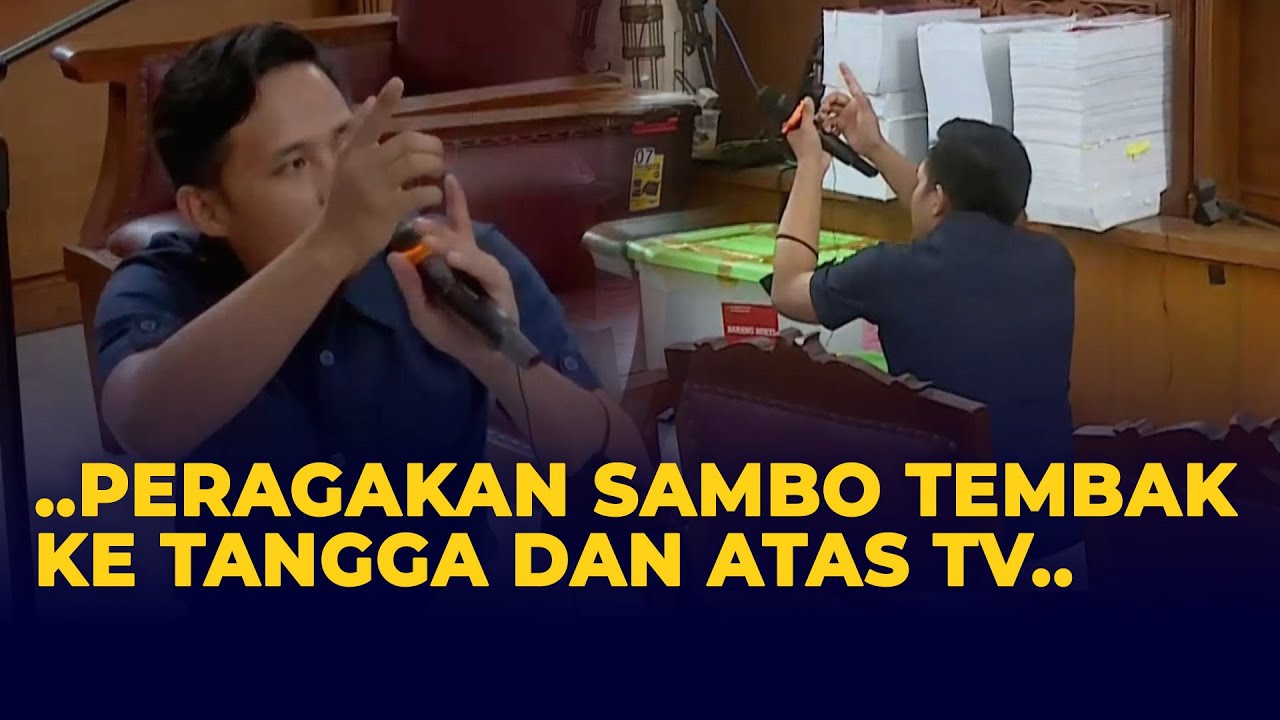 Eliezer Peragakan Saat Ferdy Sambo Tembak Atas Tangga Usai Yosua Ditembak