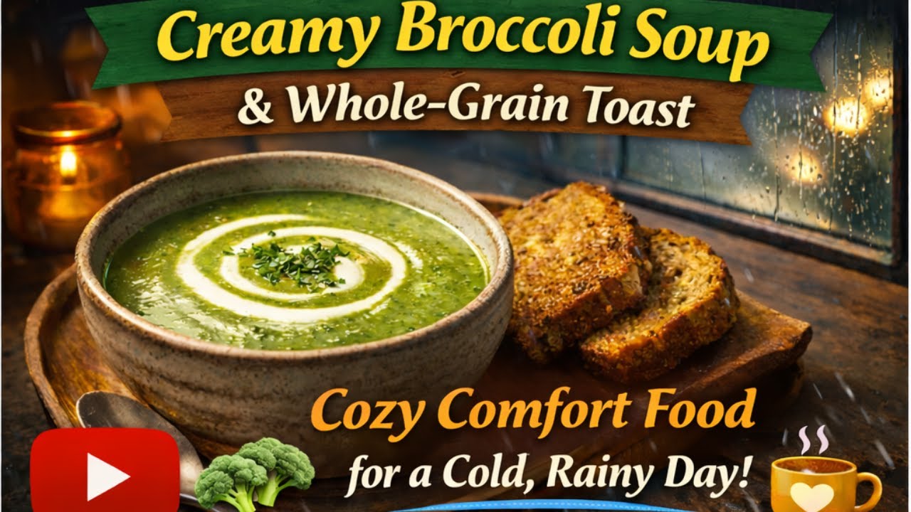 Creamy Broccoli Soup & Whole-Grain Toast: The Perfect Comfort Pair for a Cold, Rainy Day