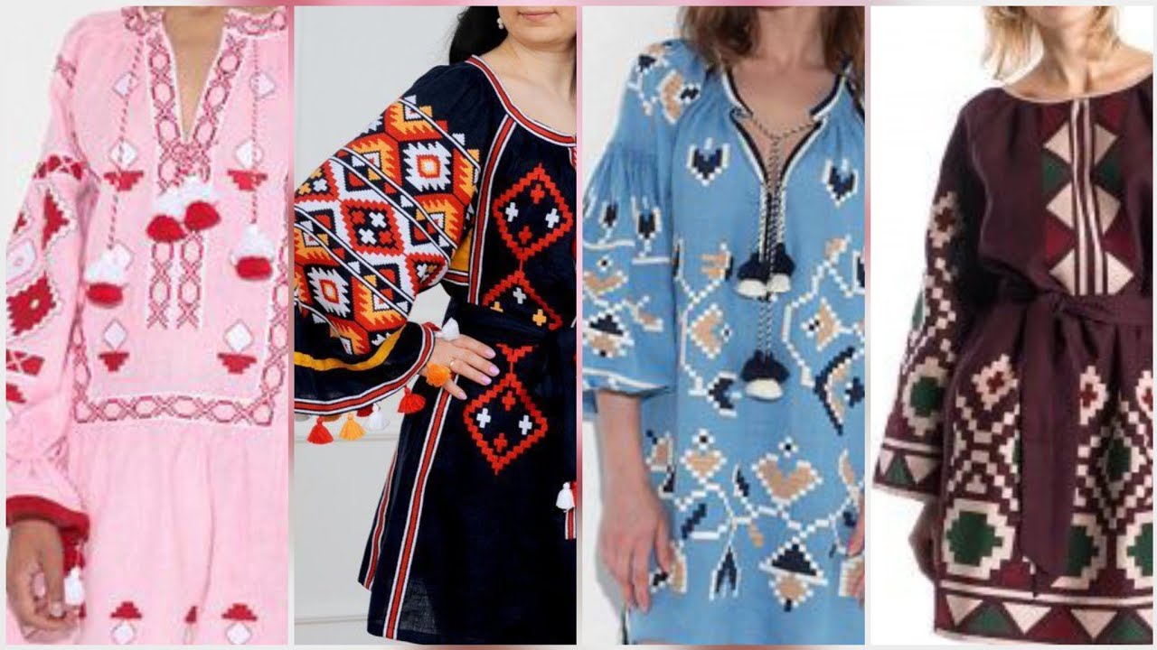 Kilim embroidered linen top//Ukrainian embroidered tunic top Designs