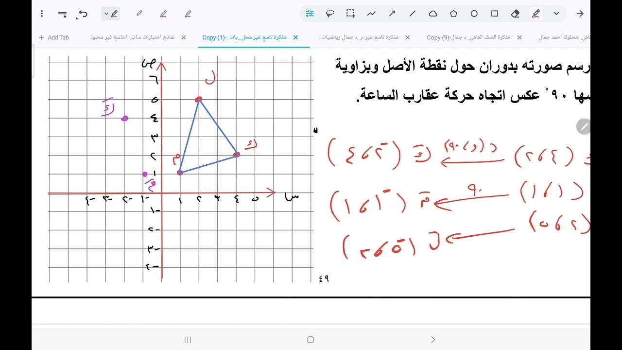الصف التاسع الدوران أ/  أحمد جمال عزمي