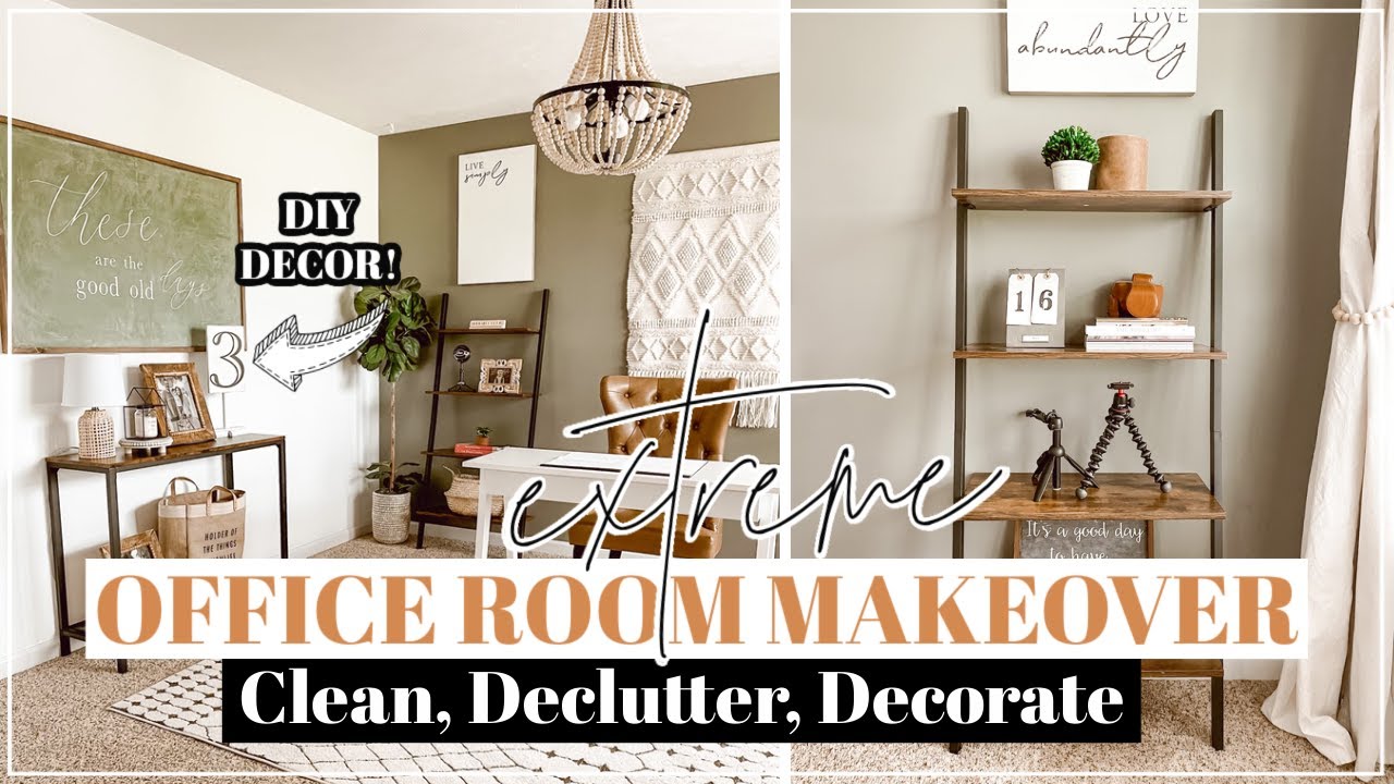 *NEW* EXTREME OFFICE ROOM MAKEOVER | CLEAN, DECLUTTER, ORGANIZE WITH ME ...