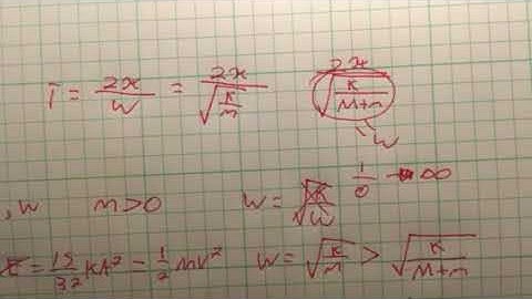 A block of mass M is attached to a spring with force constant K. It is moving with simple harmonic
