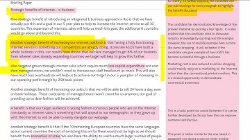 CIMA Strategic Case Study Tuition Video Series: Sample Video 5 - Analysis of a real student script