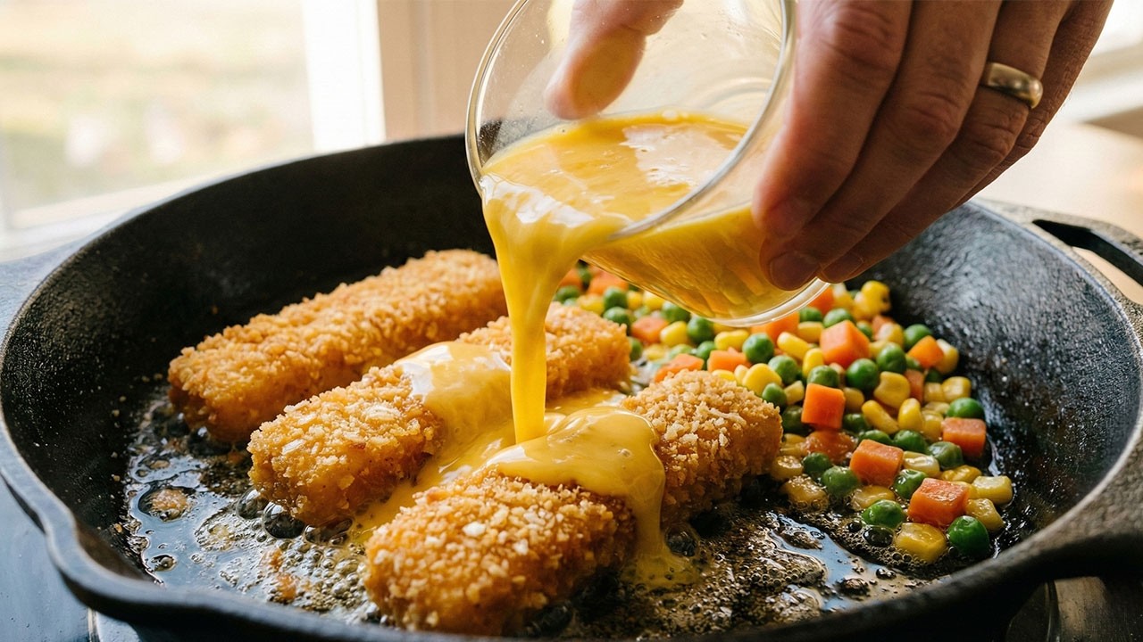 Dad's Hands: Breakfast for My Two Boys - Cheese & Veggie Omelettes