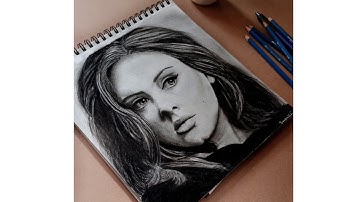 Adele - Hello /Speed drawing/charcoal portrait.