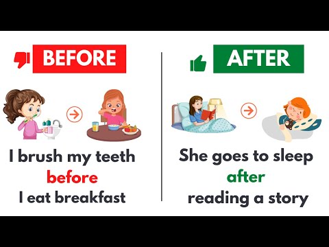 Before After in English What comes before and what after Daily Routines beforeandafter