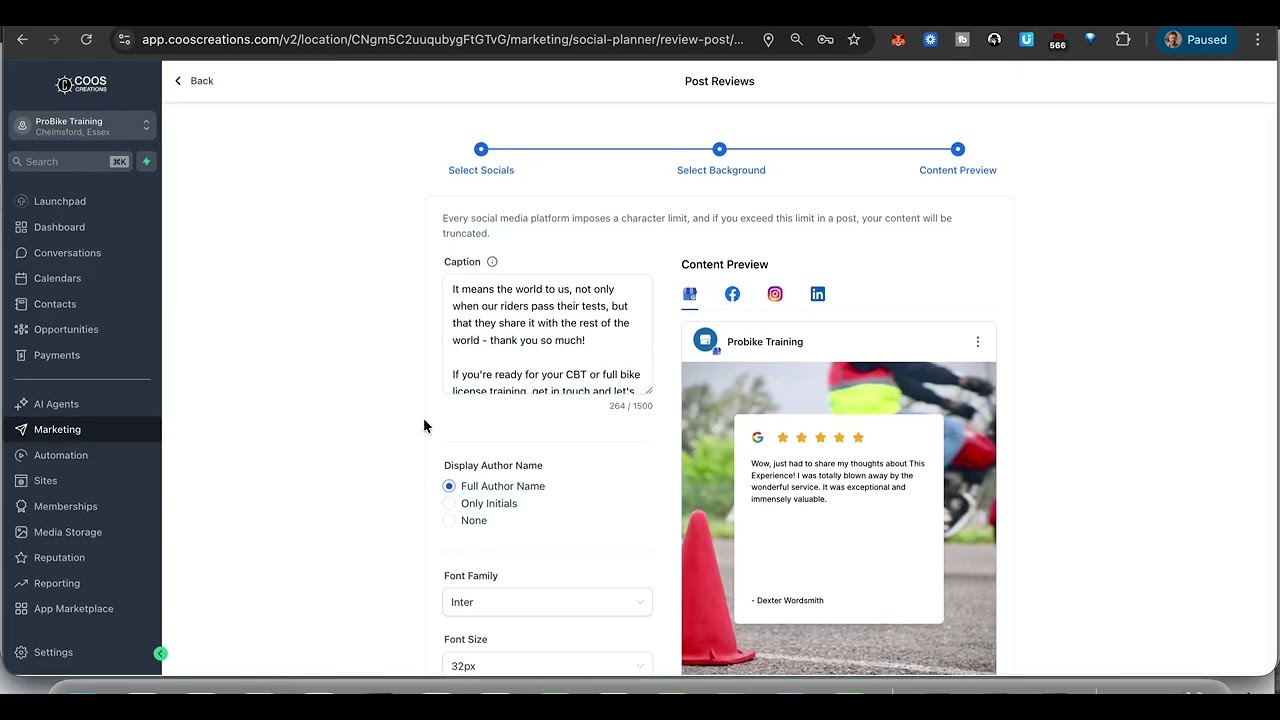Set up Automate Review Management and Automated Sharing of 5-star reviews!